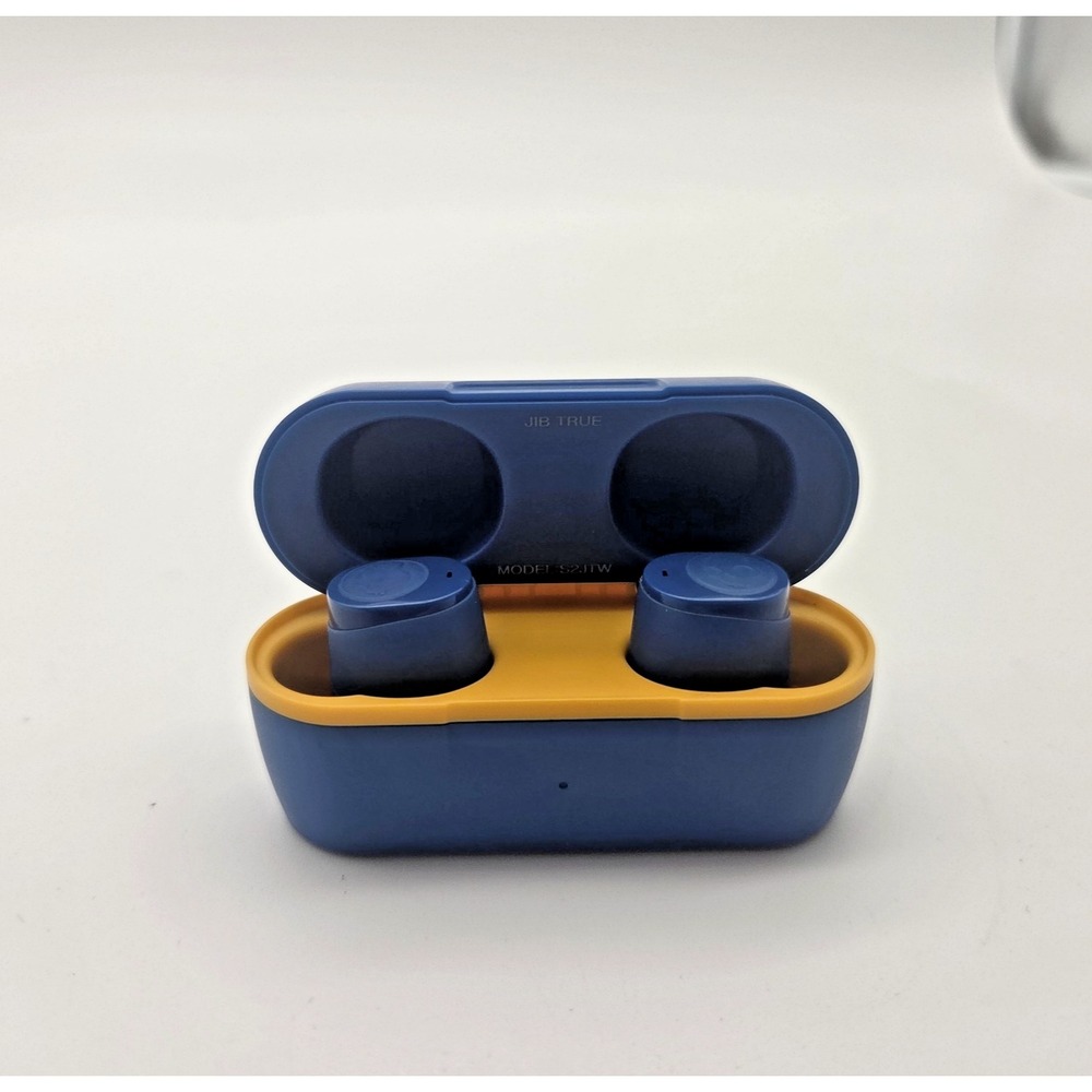 Skullcandy Jib True Wireless Earbuds Blue Yellow Bluetooth In-Ear S2JTW W/ Case